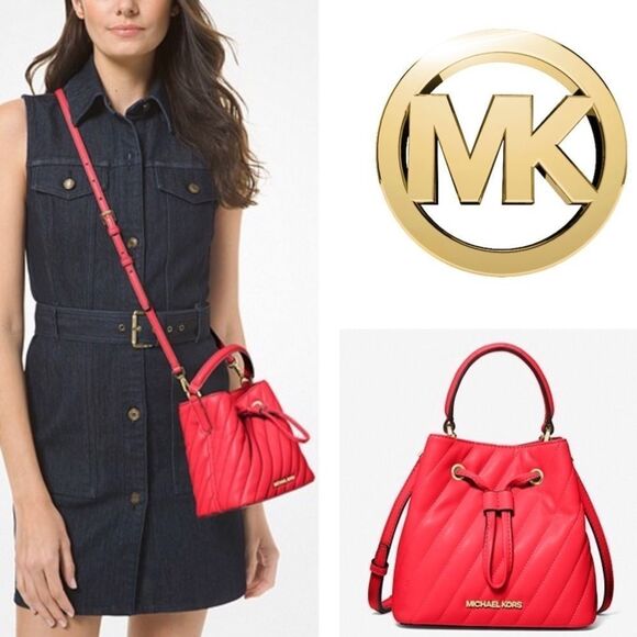 Michael Kors Suri Sm Quilted Bucket Crossbody Bag New With Tags - Picture 2 of 7